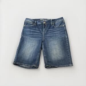 Seven7 Women's Jean Shorts Blue Size 12 Stretch Mid-Rise 35x10